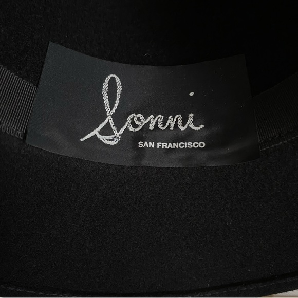 Sonni San Francisco Hat Vtg Black Wool Lancaster Fedora w Ribbon Made in USA - Picture 7 of 8